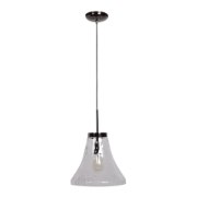 Foto para 60w 800lm 27k Simplicite E-26 Incandescent Dry Location Black Chrome Clear 1-Light Bell Glass Pendant (OA HT 131") (CAN 1.5"Ø5.13")