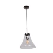 Foto para 60w 800lm 27k Simplicite E-26 Incandescent Dry Location Black Chrome Clear 1-Light Bell Glass Pendant (OA HT 131") (CAN 1.5"Ø5.13")