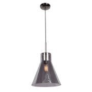 Foto para 60w 800lm 27k Simplicite E-26 Incandescent Dry Location Black Chrome Smoke 1-Light Pendant 13.25"Ø11.75" (OA HT 134") (CAN 1.5"Ø5.13")