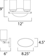 Picture of Corona 2-Light Bath Vanity OI Frosted Frosted Glass MB Incandescent Incandescent