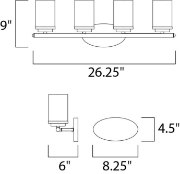 Foto para Corona 4-Light Bath Vanity OI Frosted Frosted Glass MB Incandescent Incandescent