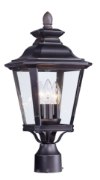 Foto para Knoxville 3-Light Outdoor Post BZ Clear CA Incandescent E12 Incandescent