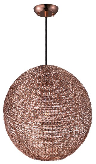 Foto para Twisp 1-Light Pendant CP Aluminum Strand MB Incandescent Incandescent 16"x16"x16" (OA HT 136")