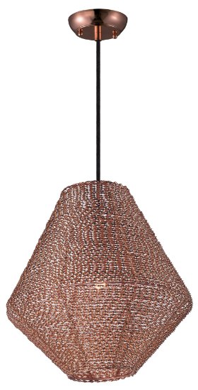 Foto para Twisp 1-Light Pendant CP Aluminum Strand MB Incandescent Incandescent 15"x15"x14.5" (OA HT 134.5")