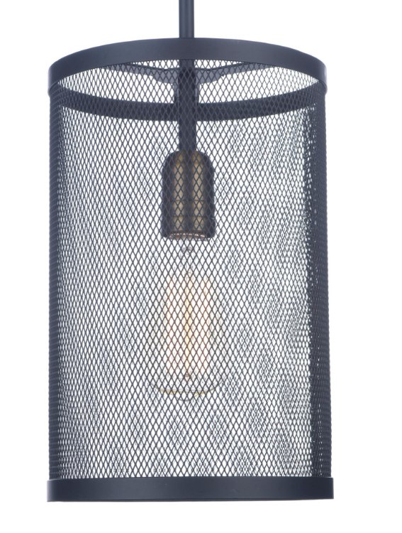 Foto para Palladium 1-Light Pendant BKNAB Steel Mesh MB Incandescent Incandescent (OA HT 20.25"-44.25") (CAN 5"x5"x1.25")