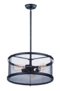 Foto para Palladium 3-Light Pendant BKNAB Steel Mesh MB Incandescent Incandescent (OA HT 40.75") (CAN 5"x5"x1.25")