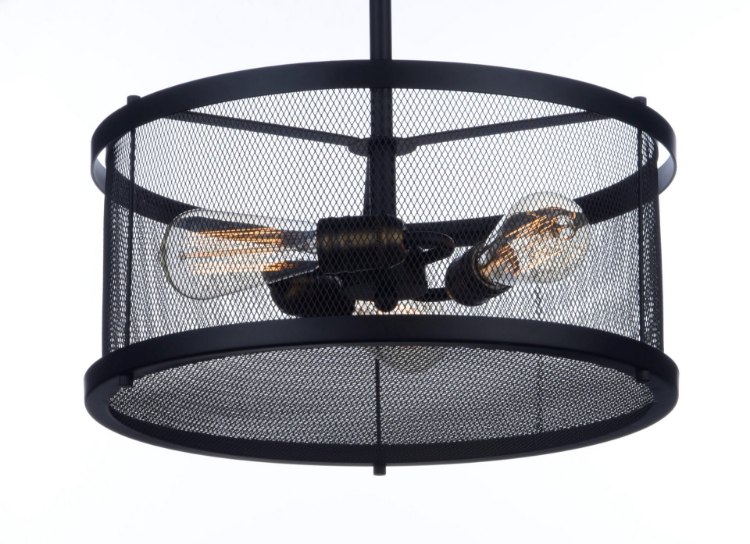 Picture of Palladium 3-Light Pendant BKNAB Steel Mesh MB Incandescent Incandescent (OA HT 40.75") (CAN 5"x5"x1.25")