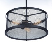 Foto para Palladium 3-Light Pendant BKNAB Steel Mesh MB Incandescent Incandescent (OA HT 40.75") (CAN 5"x5"x1.25")