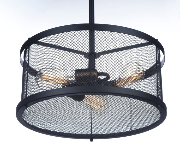 Picture of Palladium 3-Light Pendant BKNAB Steel Mesh MB Incandescent Incandescent (OA HT 40.75") (CAN 5"x5"x1.25")
