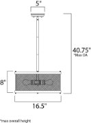 Foto para Palladium 3-Light Pendant w/Bulbs BKNAB Steel Mesh MB ST64 Incandescent Incandescent (OA HT 16.25"-40.75") (CAN 5"x5"x1.25")