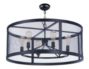 Foto para Palladium 6-Light Chandelier BKNAB Steel Mesh MB Incandescent Incandescent 36" Chain