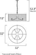 Foto para Palladium 6-Light Chandelier W/Bulbs BKNAB Steel Mesh MB ST64 Incandescent Incandescent 36" Chain