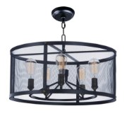 Foto para Palladium 5-Light Chandelier BKNAB Steel Mesh MB Incandescent Incandescent 3" Chain