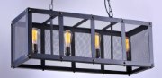 Foto para Palladium 4-Light Linear Pendant BKNAB Steel Mesh MB Incandescent Incandescent 36" Chain