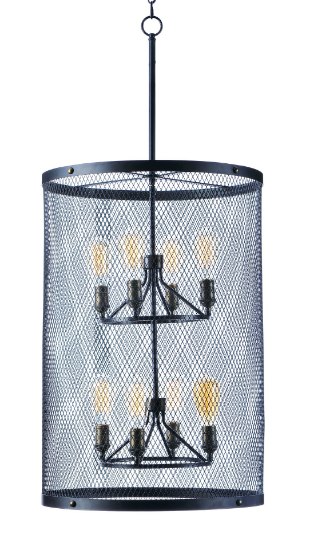 Foto para Palladium 8-Light Chandelier BKNAB Steel Mesh MB Incandescent Incandescent 36" Chain