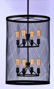 Foto para Palladium 8-Light Chandelier BKNAB Steel Mesh MB Incandescent Incandescent 36" Chain