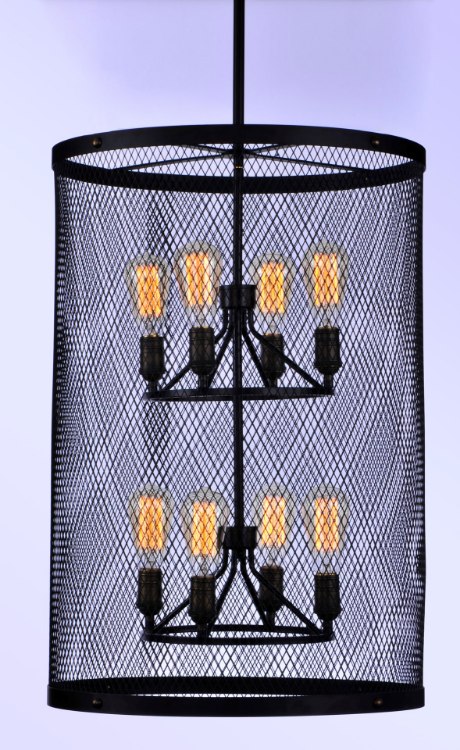 Picture of Palladium 8-Light Chandelier BKNAB Steel Mesh MB Incandescent Incandescent 36" Chain