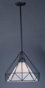 Foto para TeePee 1-Light Pendant BK Fabric MB Incandescent Incandescent (OA HT 23.5"-47.75") (CAN 6"x6"x1")