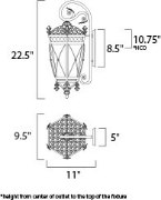 Foto para Canterbury DC Wall Lantern Wet AT Seedy Glass CA Incandescent E12 Incandescent 9.5"x22.5"