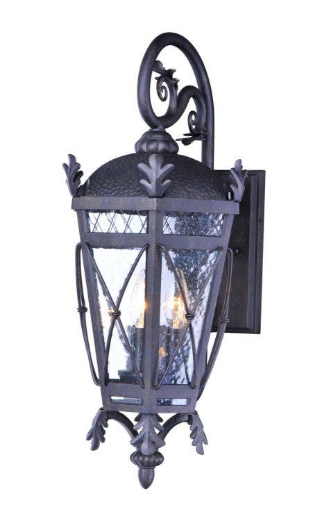 Foto para Canterbury DC Wall Lantern Wet AT Seedy Glass CA Incandescent E12 Incandescent 12"x27.5"