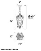 Foto para Canterbury DC Hanging Lantern AT Seedy Glass CA Incandescent E12 Incandescent (OA HT 24.75"-95.25")36" Chain