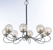 Picture of Reverb 8-Light Pendant TBZSBR Topaz Bubble Glass Bubble Glass G9 (OA HT 26"-66.75") (CAN 5"x5"x1")36" Chain