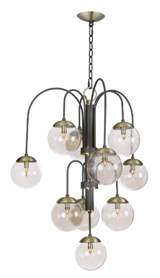 Picture of Reverb 10-Light Pendant w/Xenon Bulbs TBZSBR Topaz Bubble Glass Bubble Glass G9 Clear Xenon Xenon 30"x30"x34" (OA HT 34"-74.5")36" Chain