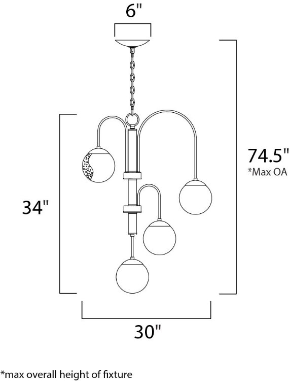 Foto para Reverb 10-Light Pendant w/Xenon Bulbs TBZSBR Topaz Bubble Glass Bubble Glass G9 Clear Xenon Xenon 30"x30"x34" (OA HT 34"-74.5")36" Chain