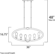 Foto para Bodega Bay 6-Light Pendant AR MB Incandescent Incandescent 36"x4.5"x16.75" (OA HT 24"-48") (CAN 12.01"x4.57"x0.83")