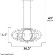 Foto para Bodega Bay 6-Light Pendant AR MB Incandescent Incandescent 36.5"x22.25"x16.75" (OA HT 48") (CAN 12.01"x4.57"x0.83")