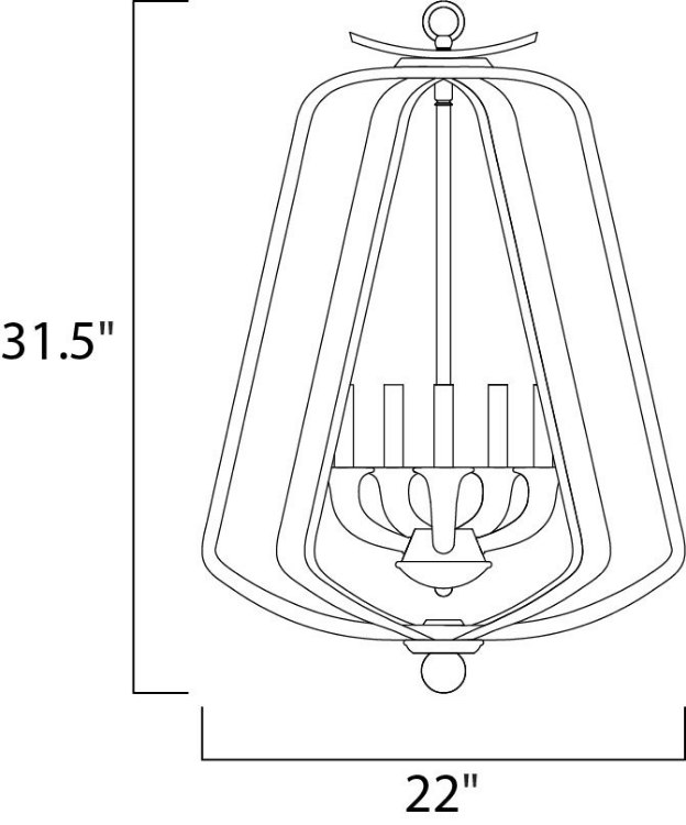 Foto para Road House 5-Light Chandelier BWIO CA Incandescent Incandescent (OA HT 26.13"-64.13")36" Chain