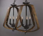 Foto para Road House 6-Light Chandelier BWIO CA Incandescent Incandescent (OA HT 31.13"-63.13") (CAN 7.5"x7.5"x1.38")36" Chain