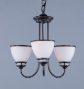 Foto para Novus 3-Light Chandelier OI Satin White Opal Glass MB Incandescent Incandescent (CAN 5"x5"x0.8")36" Chain