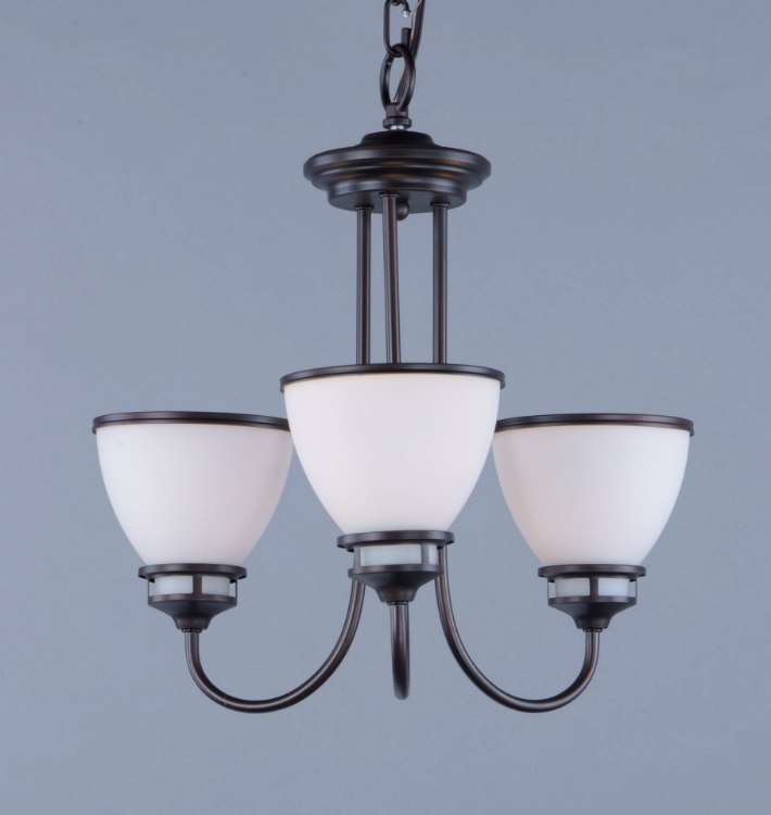 Foto para Novus 3-Light Chandelier OI Satin White Opal Glass MB Incandescent Incandescent (CAN 5"x5"x0.8")36" Chain