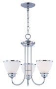 Foto para Novus 3-Light Chandelier PC Satin White Opal Glass MB Incandescent Incandescent (CAN 5"x5"x0.8")36" Chain