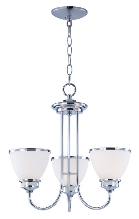 Foto para Novus 3-Light Chandelier PC Satin White Opal Glass MB Incandescent Incandescent (CAN 5"x5"x0.8")36" Chain