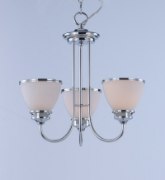 Foto para Novus 3-Light Chandelier PC Satin White Opal Glass MB Incandescent Incandescent (CAN 5"x5"x0.8")36" Chain