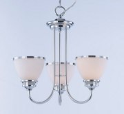 Foto para Novus 3-Light Chandelier PC Satin White Opal Glass MB Incandescent Incandescent (CAN 5"x5"x0.8")36" Chain