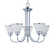 Foto para Novus 5-Light Chandelier PC Satin White Opal Glass MB Incandescent Incandescent (CAN 5"x5"x0.8")36" Chain