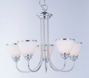 Foto para Novus 5-Light Chandelier PC Satin White Opal Glass MB Incandescent Incandescent (CAN 5"x5"x0.8")36" Chain