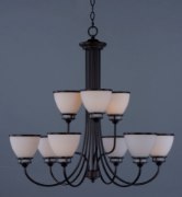 Foto para Novus 9-Light Chandelier OI Satin White Opal Glass MB Incandescent Incandescent (CAN 5"x5"x0.8")72" Chain