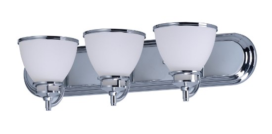 Foto para Novus 3-Light Bath Vanity PC Satin White Opal Glass MB Incandescent Incandescent