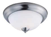 Foto para Taylor 2-Light Flush Mount SN Satin White Opal Glass MB Incandescent Incandescent 13.25"x13.25"x6.25"