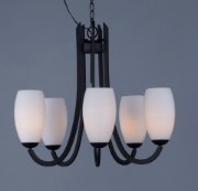 Foto para Taylor 5-Light Chandelier TXB Satin White Opal Glass MB Incandescent Incandescent (CAN 2.54"x2.54"x1")36" Chain