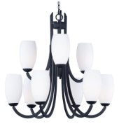 Foto para Taylor 9-Light Chandelier TXB Satin White Opal Glass MB Incandescent Incandescent (CAN 2.54"x2.54"x1")72" Chain