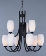 Foto para Taylor 9-Light Chandelier TXB Satin White Opal Glass MB Incandescent Incandescent (CAN 2.54"x2.54"x1")72" Chain