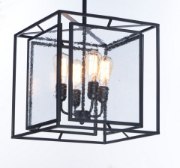 Foto para Era 4-Light Pendant BK Seedy Seedy Glass MB Incandescent Incandescent (OA HT 21.5"-45.75") (CAN 6"x6"x1")