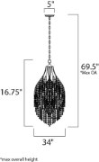 Foto para Twirl 3-Light Pendant OI Cognac CRYSTAL CA Incandescent Incandescent (OA HT 32.5"-69.5") (CAN 5"x5"x1.25")36" Chain