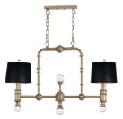 Foto para Saloon 2-Light Pendant WBR Clear Metal MB Incandescent Incandescent (OA HT 26.75"-66") (CAN 12.25"x4.75"x1")36" Chain