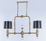 Foto para Saloon 2-Light Pendant WBR Clear Metal MB Incandescent Incandescent (OA HT 26.75"-66") (CAN 12.25"x4.75"x1")36" Chain